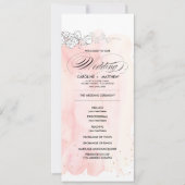 スケッチフラワーウォータカラー結婚式 プログラムカード 招待状 (正面)