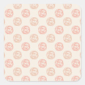 スケッチフラワーフローラ四角ステッカー スクエアシール (正面)