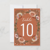 スケッチフラワーボホテラコッタテーブル番号 (正面)