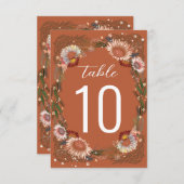 スケッチフラワーボホテラコッタテーブル番号 (正面/裏面)