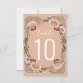 スケッチフラワーボホピーチテーブル番号 (正面)