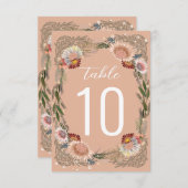 スケッチフラワーボホピーチテーブル番号 (正面/裏面)