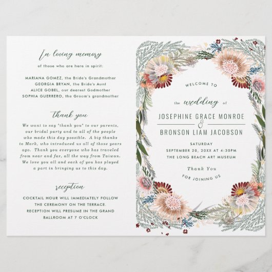 スケッチフラワーボーユニークホ結婚式 プログラム (正面)