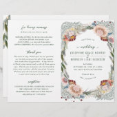 スケッチフラワーボーユニークホ結婚式 プログラム (正面/裏面)