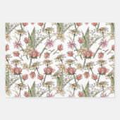 スケッチフローラすべての行事ギフトラップ ラッピングペーパーシート (正面3)