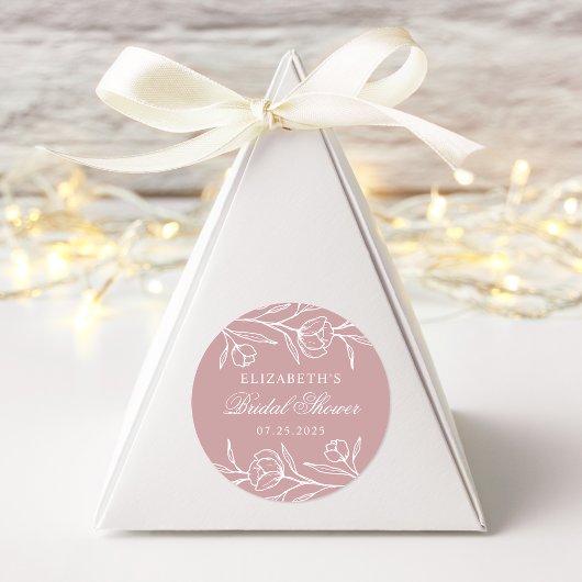 スケッチフローラほこりっぽいバラブライダルシャワー ラウンドシール