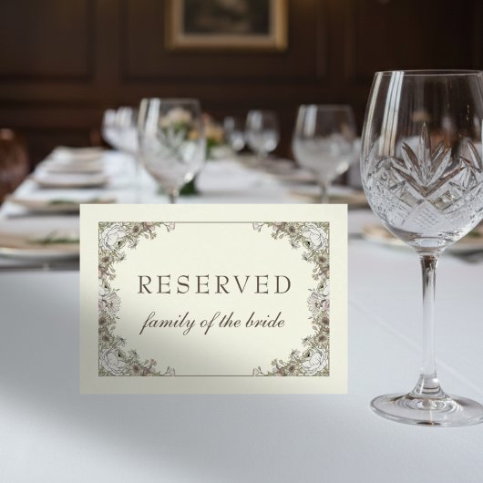 スケッチフローラアイボリーヴィンテージウェディング予約看板