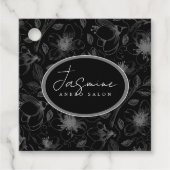 スケッチフローラアウトラインQRコードグレー/ブロックID939 フェイバータグ (正面)