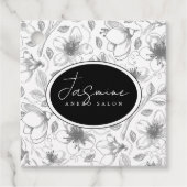 スケッチフローラアウトラインQRコード灰色/白ID939 フェイバータグ (正面)