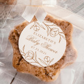 スケッチフローラアーモンドと銅ベビーシャワー ラウンドシール