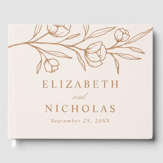 スケッチフローラアーモンドと銅写真結婚ズ ゲストブック (正面)