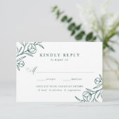 スケッチフローラグリーンミール結婚の選択 出欠カード (スタンド正面)