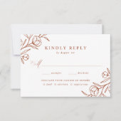 スケッチフローラテラコッタミール結婚の選択 出欠カード (正面)