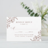 スケッチフローラブラウンミール結婚の選択 出欠カード (スタンド正面)