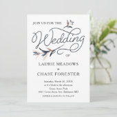 スケッチフローラミニマルボー結婚式招待状 招待状 (スタンド正面)