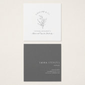 スケッチフローラロゴデザインスクウェア名刺 (正面&裏面)