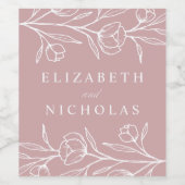 スケッチフローラ埃結婚バラ ワインラベル (シングルラベル)