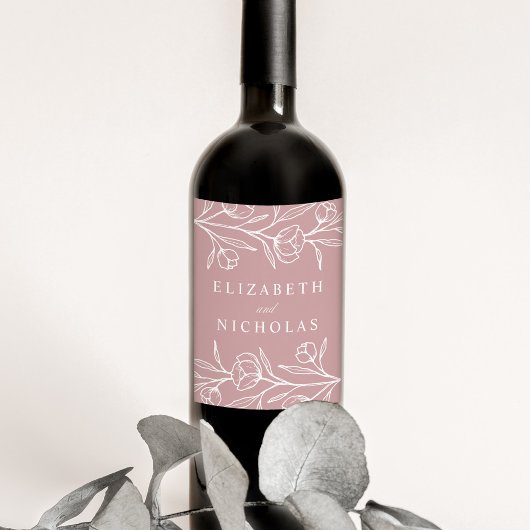 スケッチフローラ埃結婚バラ ワインラベル
