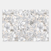 スケッチフローラ牧草地赤面水彩 ラッピングペーパーシート (正面)