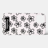 スケッチフローラ白黒パーソナライズされた電話 Case-Mate iPhoneケース (裏面 (横))