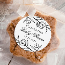 スケッチフローラ白黒ベビーシャワー