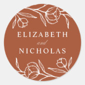 スケッチフローラ結婚テラコッタ ラウンドシール (正面)