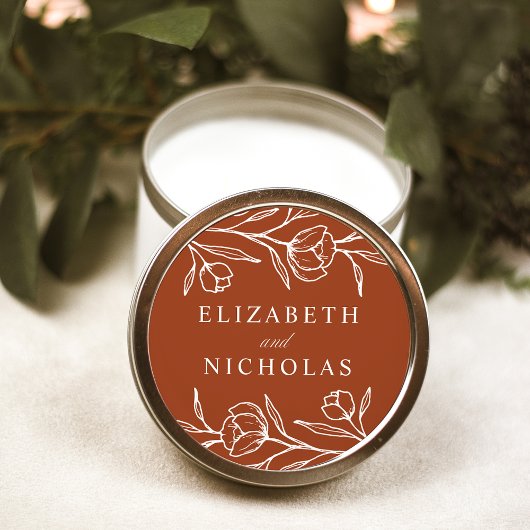 スケッチフローラ結婚テラコッタ ラウンドシール