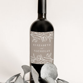 スケッチフローラ結婚トープ ワインラベル