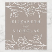 スケッチフローラ結婚トープ ワインラベル (シングルラベル)