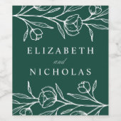 スケッチフローラ結婚緑 ワインラベル (シングルラベル)