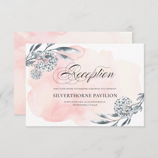 スケッチフローラ赤面水彩結婚式 招待状 (正面/裏面)