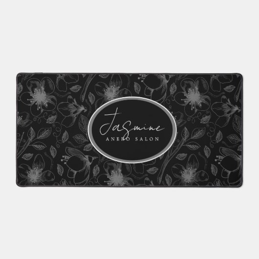 スケッチフローラ輪郭グレー/ブロックID939 デスクマット (正面)