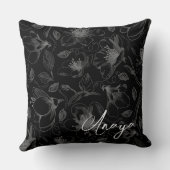 スケッチフローラ輪郭パターン灰色/バルクID939 クッション (裏面)