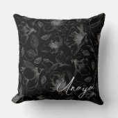 スケッチフローラ輪郭パターン灰色/バルクID939 クッション (正面)