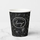 スケッチフローラ輪郭パターン灰色/バルクID939 紙コップ (正面)