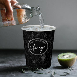 スケッチフローラ輪郭パターン灰色/バルクID939 紙コップ