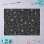 スケッチフローラ輪郭パターン灰色/バルクID939 薄葉紙 (クラフト)