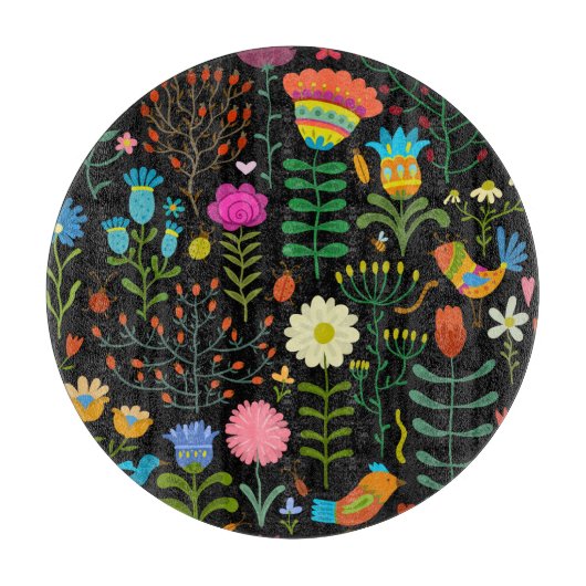 スケッチフローラ、シームレ芸術的スパターン。 カッティングボード (正面)