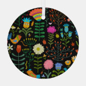 スケッチフローラ、シームレ芸術的スパターン。 ガラスオーナメント (裏面)