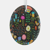 スケッチフローラ、シームレ芸術的スパターン。 ガラスオーナメント (正面右)