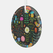 スケッチフローラ、シームレ芸術的スパターン。 ガラスオーナメント (正面左)