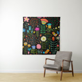 スケッチフローラ、シームレ芸術的スパターン。 タペストリー (インサイチュ)