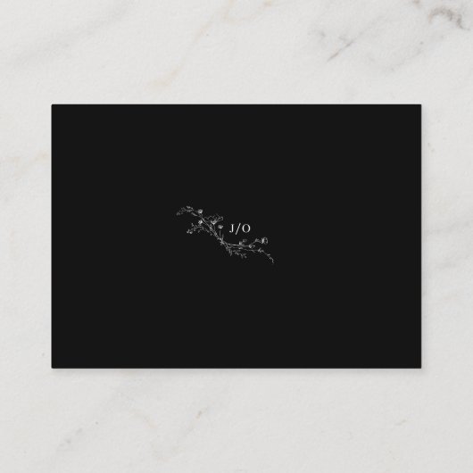 スケッチフローラQRコード白結婚黒 エンクロージャーカード (裏面)