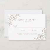 スケッチフローラTaupe Meal 結婚 Choice's 出欠カード (正面)