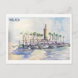 スケッチブックのページ。マラガ ポストカード