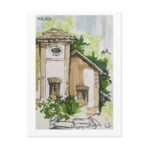 スケッチブックのページ。マラガ。マーカ