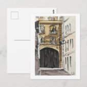 スケッチブックのページ。マラガ。マーカ ポストカード (正面/裏面)