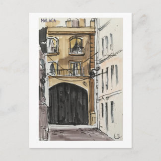 スケッチブックのページ。マラガ。マーカ ポストカード