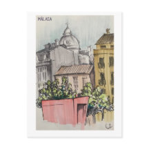 スケッチブックのページ。マラガ。マーカ