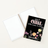 スケッチブックの花を描くのが大好きな少女 ノートブック (内部)